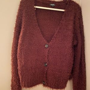 Wild Fable Maroon Fuzzy Cardigan